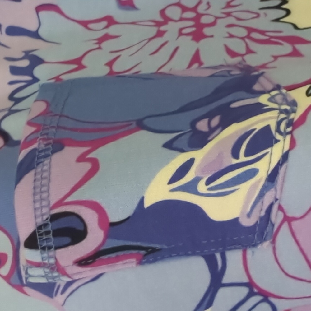 Like New Talbots Patch Pocket Lavender/Blue Floral T-shirt Dress Large Petite - Picture 4 of 7